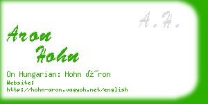 aron hohn business card